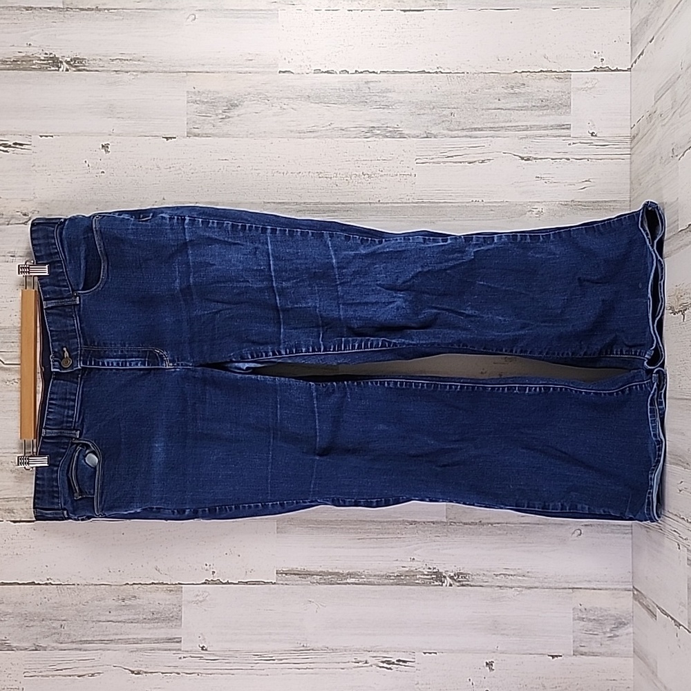 Eddie Bauer curvy boot cut dark wash denim blue jeans Size 18W Tall